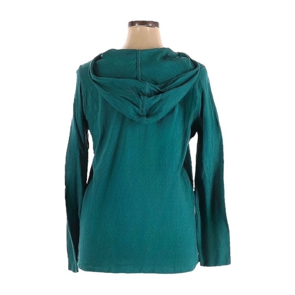 🌺 Lane Bryant Teal Studded Sparkle Graphic Hooded Long Sleeve Tee Size 14/16 - Picture 4 of 11